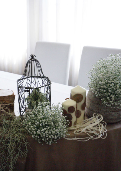 かすみ草＆キャンドル